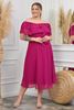 Picture of PLUS SIZE CHIFFON OFF THE SHOULDER DRESS